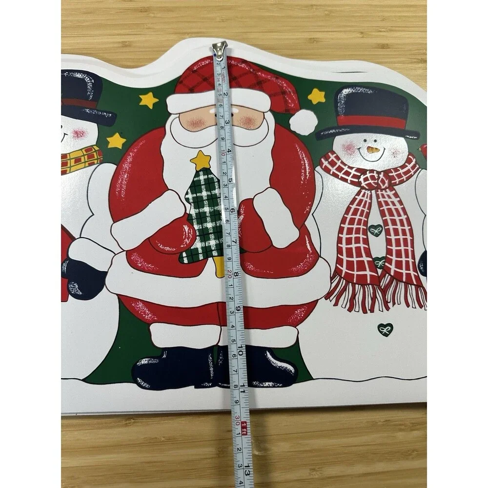 Vtg TRIM-A-HOME Vinyl Placemats Christmas X'Mas Friend Set Of 4 Holidays Decor